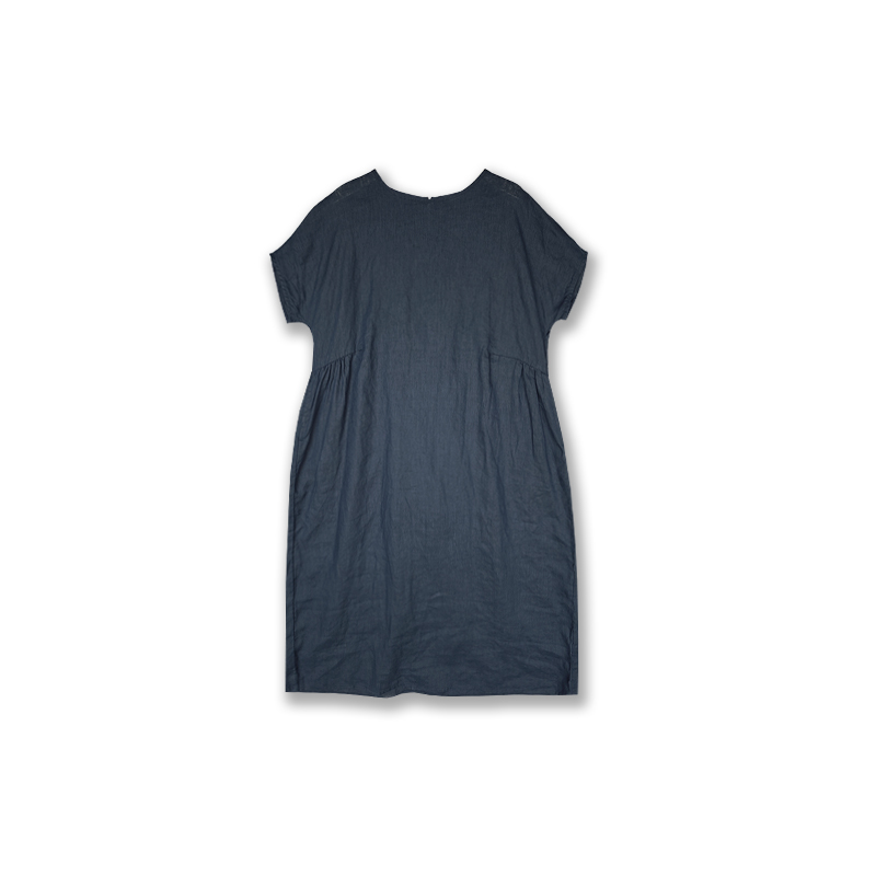 SUYU 【静奢时光】圆领极简长裙夏季东方气质连衣裙纯色女装