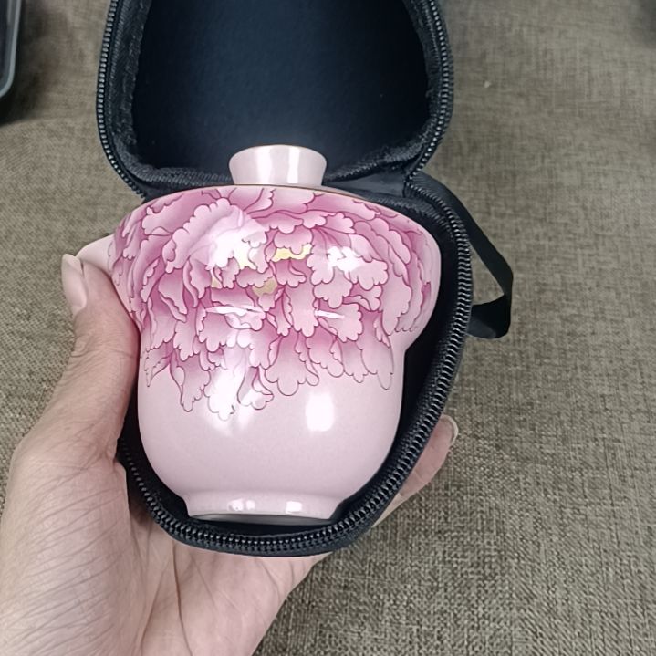 高颜值户外专用旅行茶具便携陶瓷快客杯功夫茶具泡茶器一壶二杯
