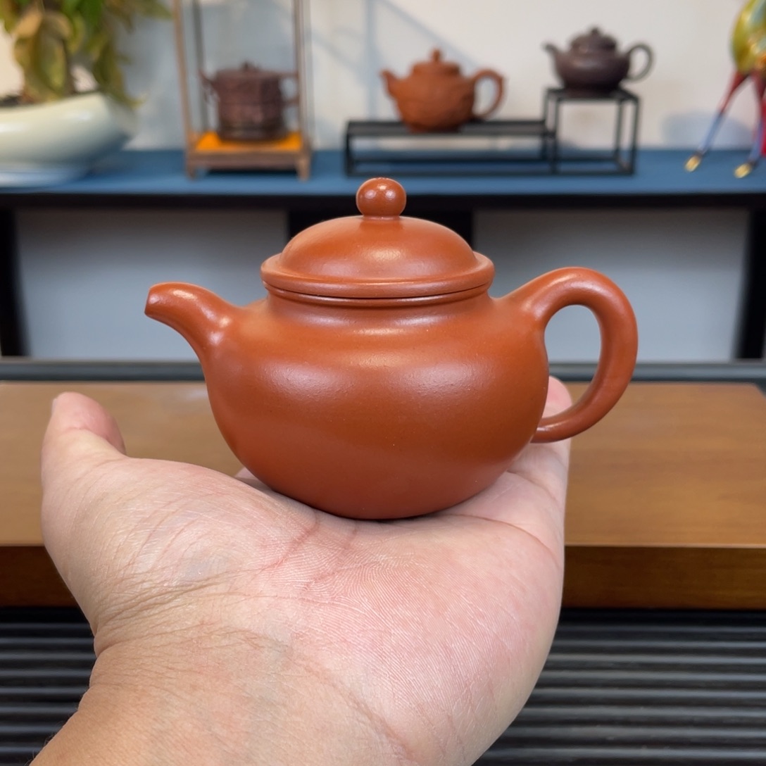 紫砂茶壶小红泥莲子180cc