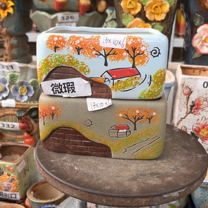 紫砂花盆粗陶材质多肉花盆