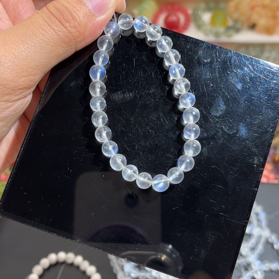 水晶手链未镶嵌G****?6m蓝月光单圈