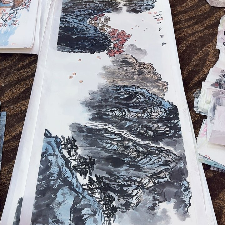 国画周鸿军老师小六尺带拖地
