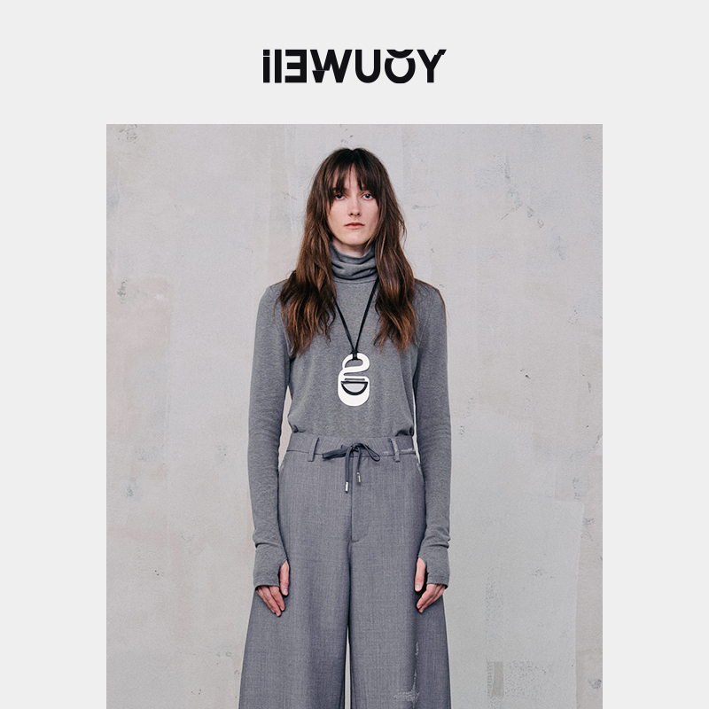 YOUWEIWY刺绣德绒中领户外高领保暖打底衫Y1224401圆领女士秋冬