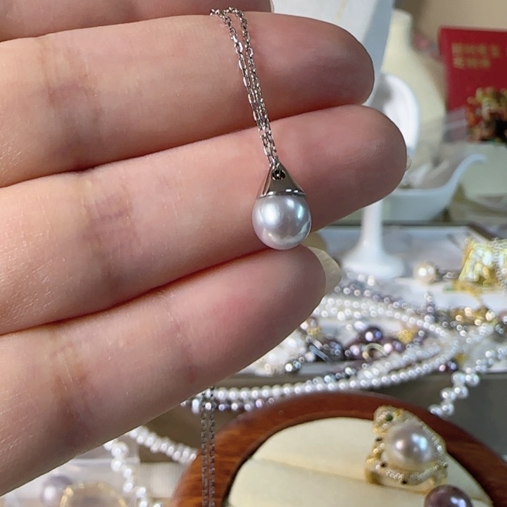银S925镶嵌海水珍珠真多麻套链
