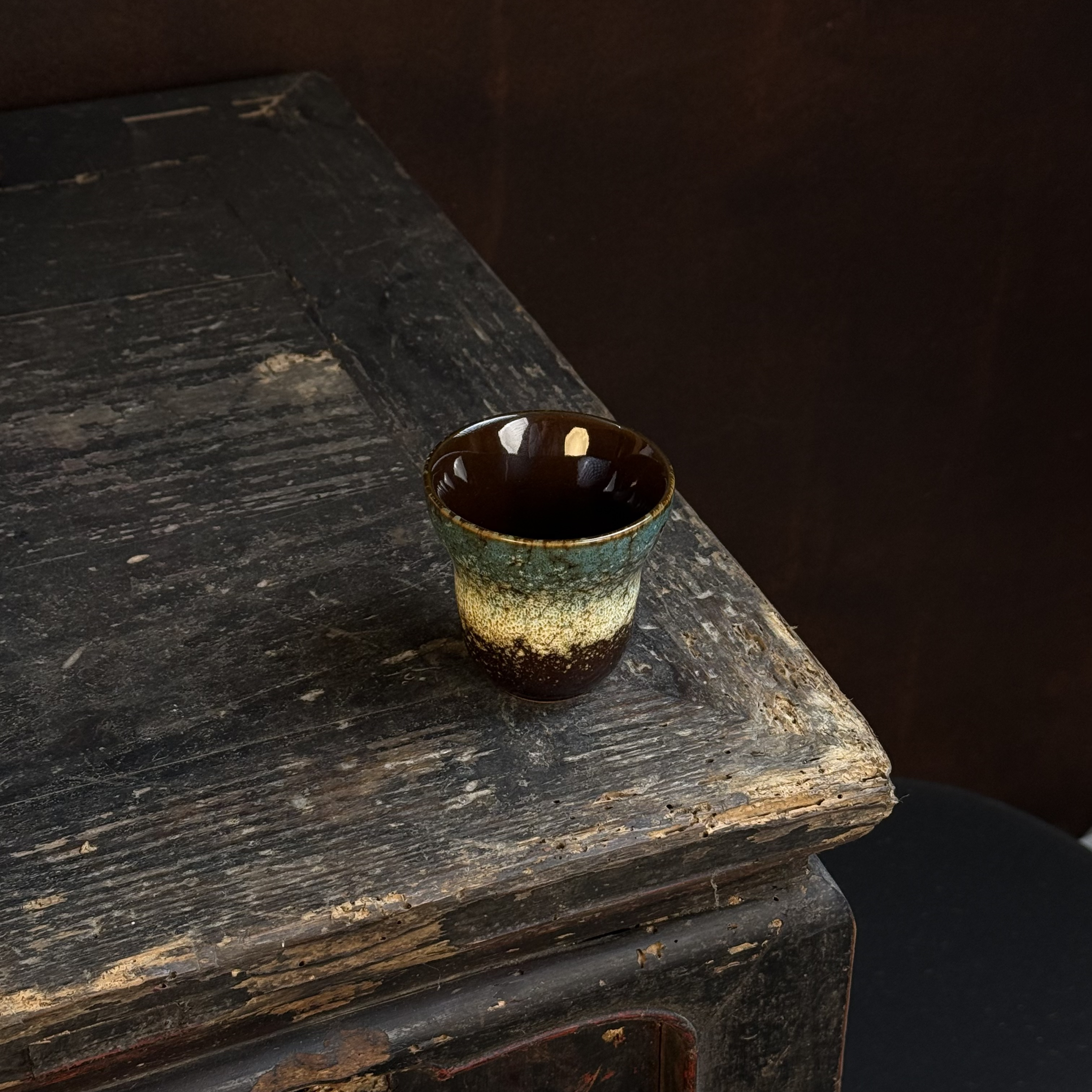 窑变不带把星空蓝茶杯葫芦形家用茶具