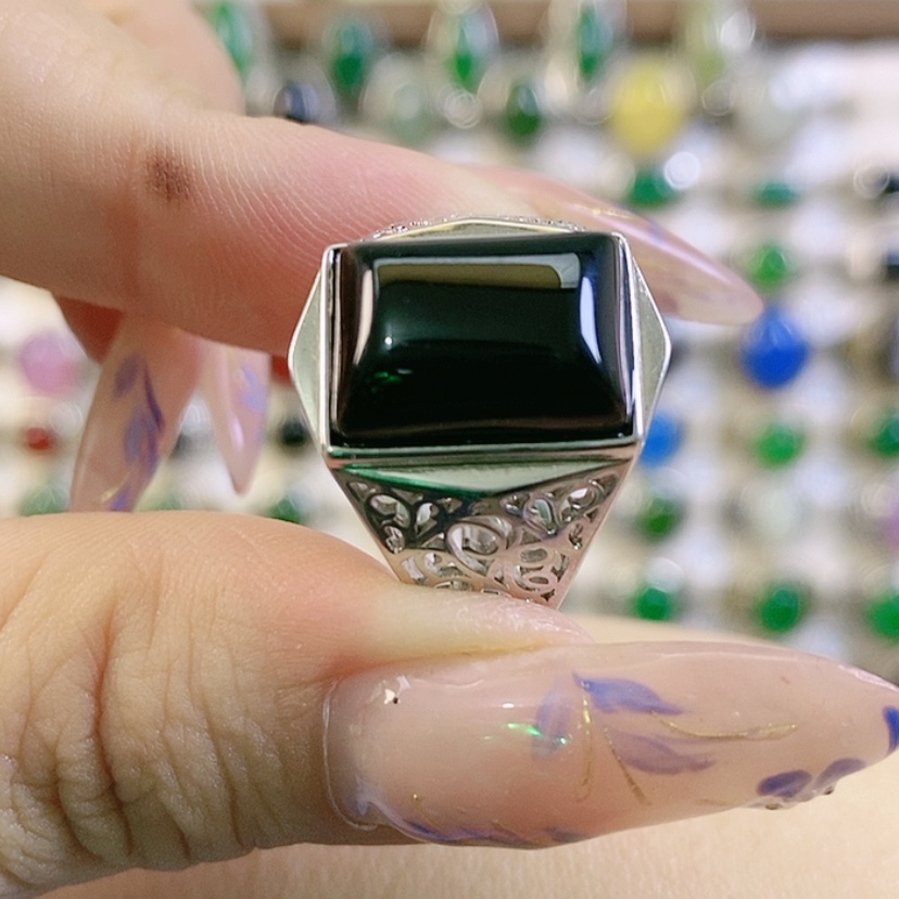 【闪购商品】玛瑙/玉髓戒指银S925镶嵌