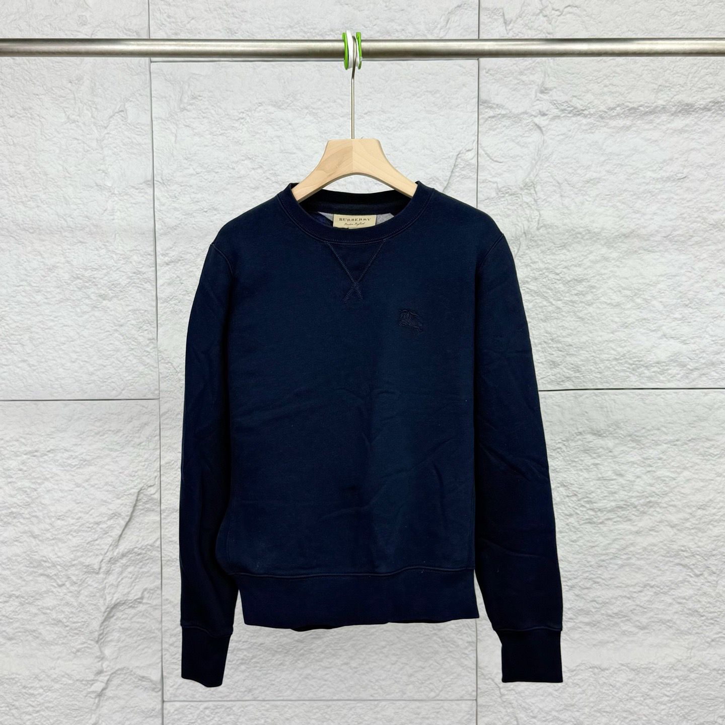 99新 BURBERRY/博柏利 XS码/深蓝色圆领休闲长袖卫衣