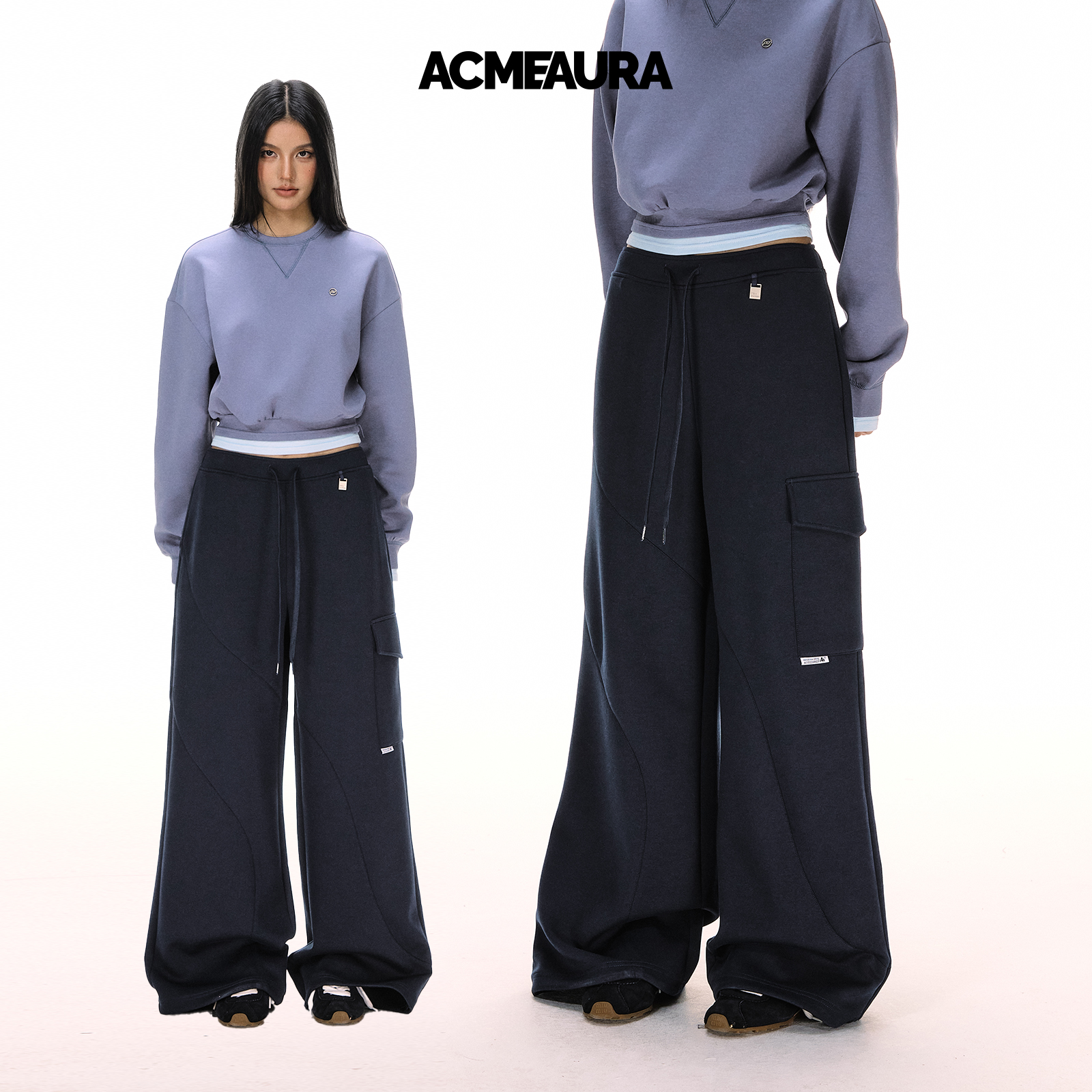 ACMEAURA2025新款 PRO2系列不规则分割立体口袋阔腿休闲裤