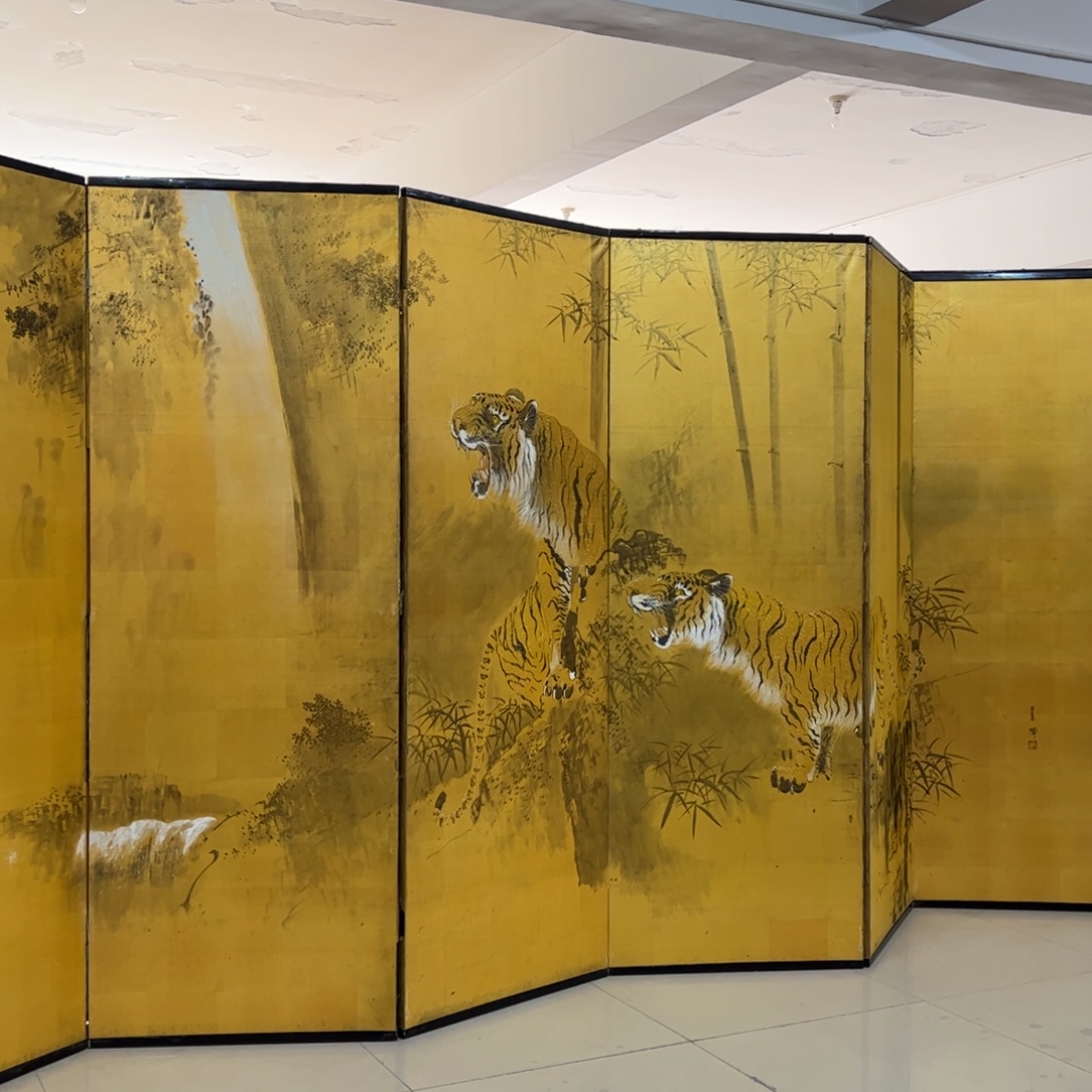 绘画屏风框画茶空间设计