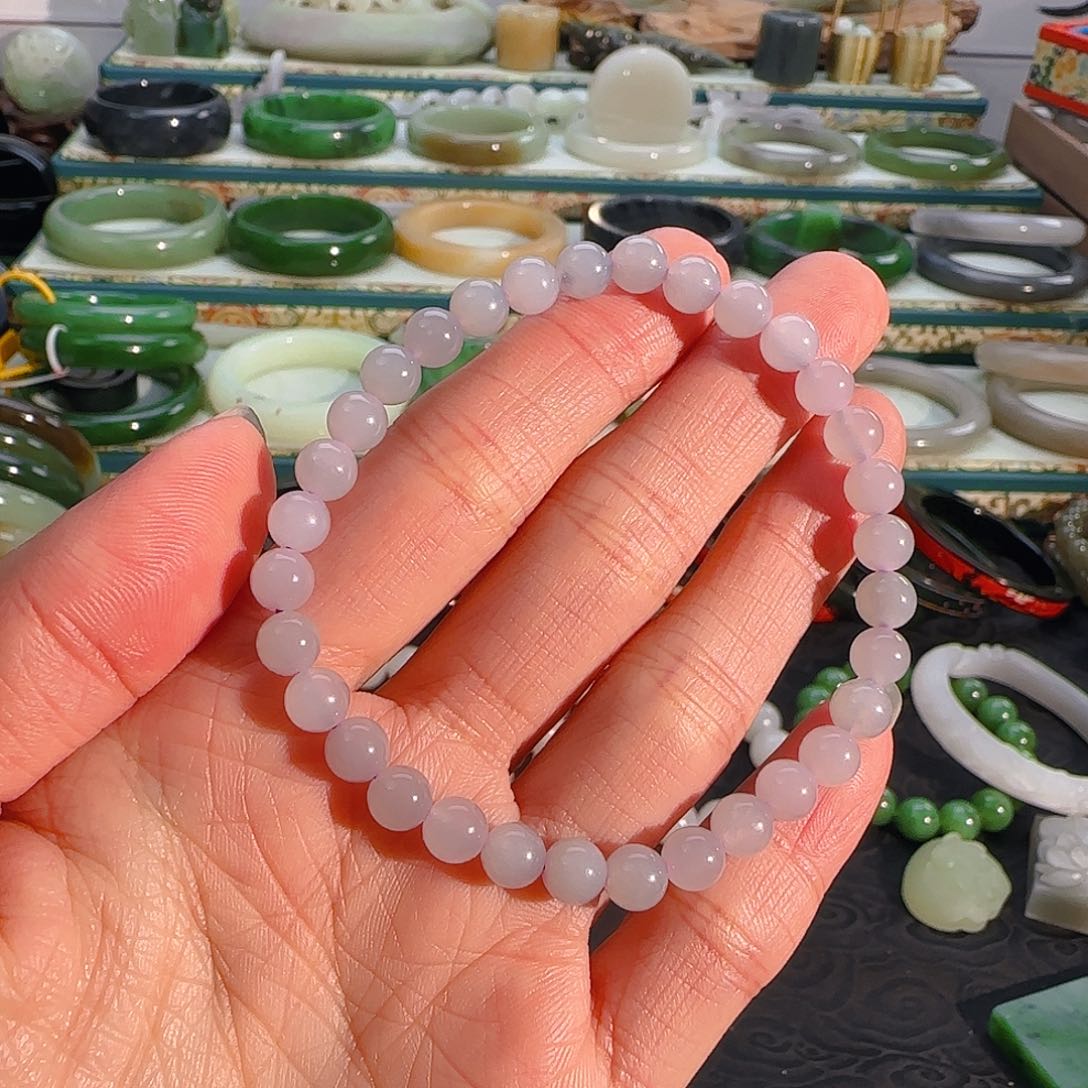 未镶嵌手链和田玉冰紫手链