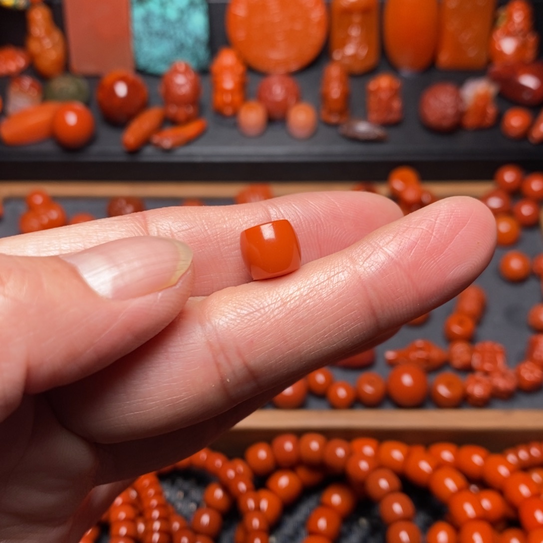 南红玛瑙精工直切9.4未镶嵌对*对