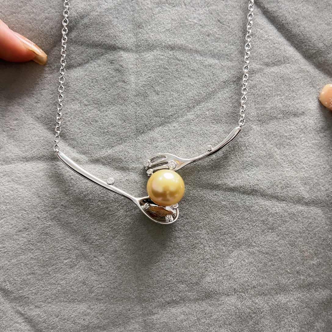海水珍珠颈饰银S925镶嵌