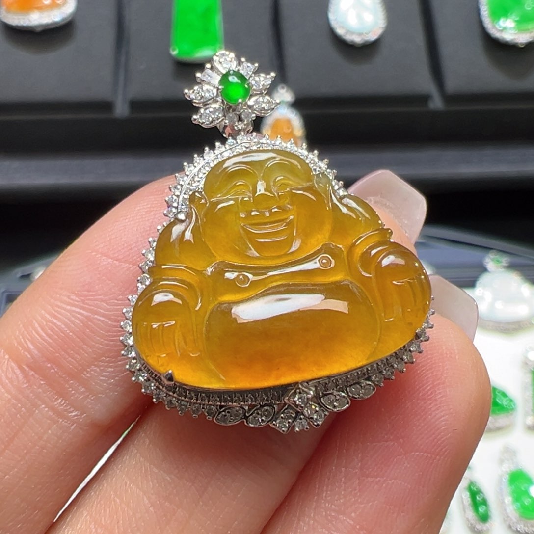 翡翠颈饰18K金镶嵌收到货48小时鉴赏期