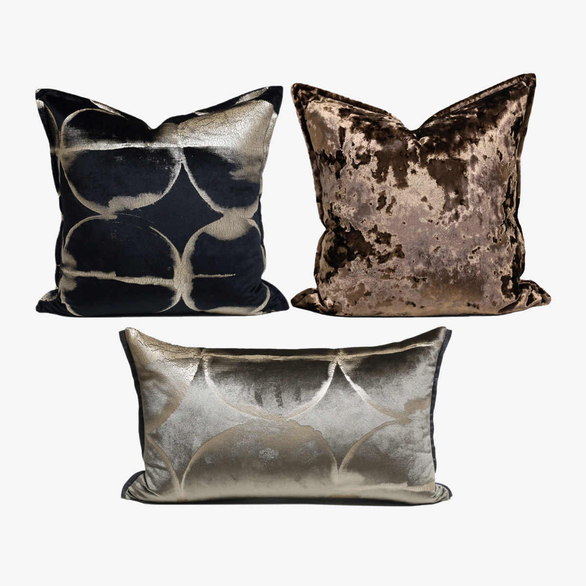 安思缦轻奢烫金沙发靠枕适合酒店别墅样板间