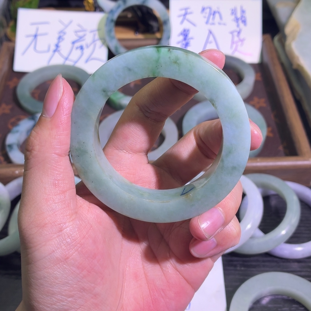 定制翡翠未镶嵌天然纹理随机，追求完美者慎拍