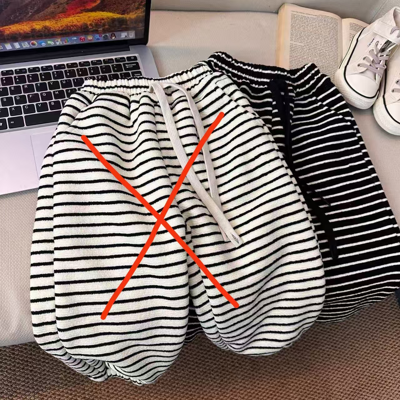 5680男女童潮流时尚休闲洋气秋冬条纹糕糕绒卫裤