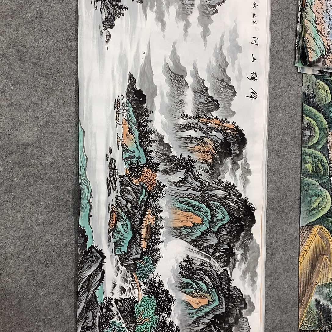 天***店横款锦绣山河秀丽河山福地安居源远流长富水长流