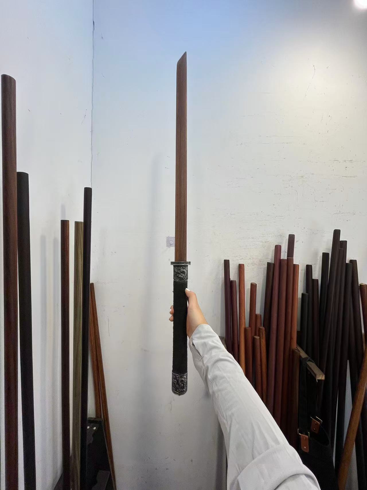 墨香琉璃木实木原木训练习一体双手刀 带金属装具60到130cm