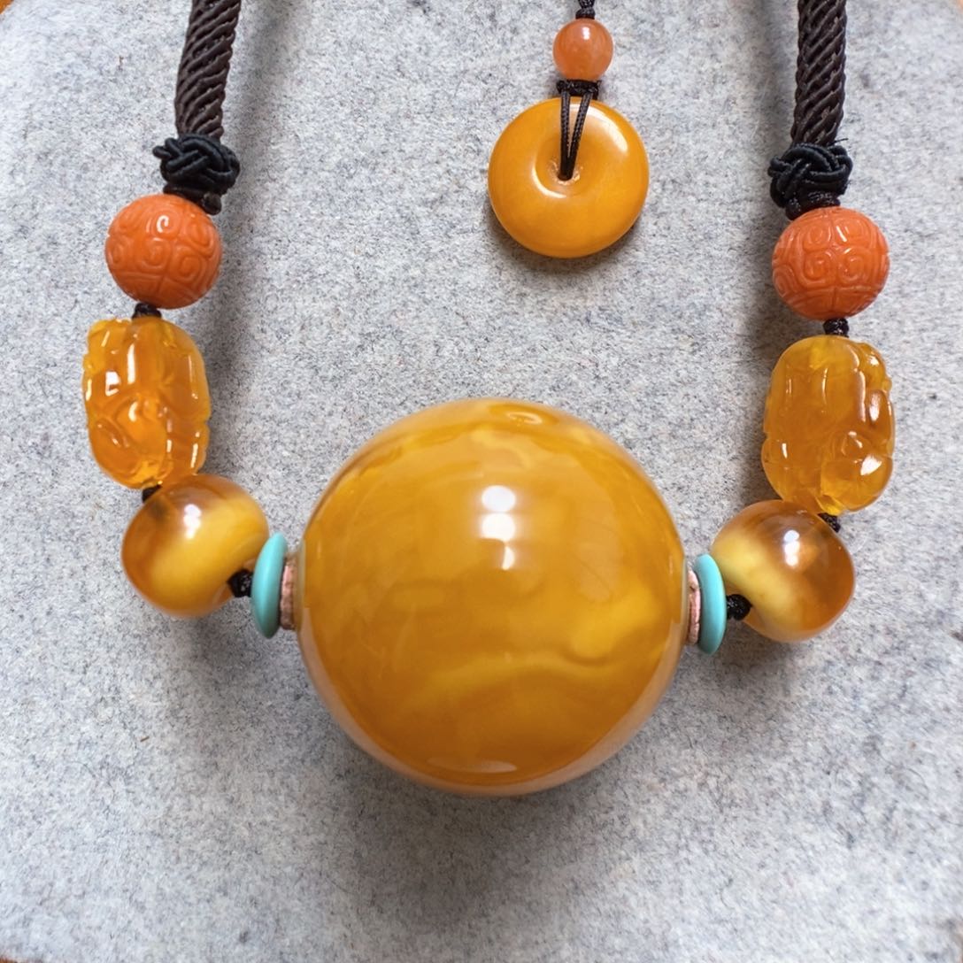 蜜蜡项链未镶嵌蜜蜡锁骨