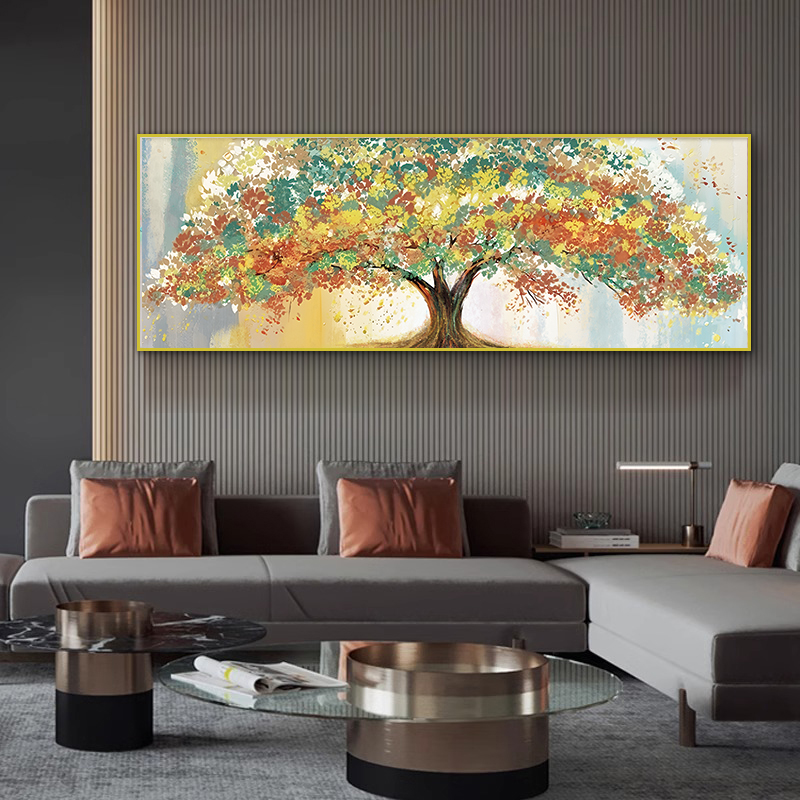 【云起】生命之树晶瓷镶钻装饰画铝合金边框办公室客厅背景画70200