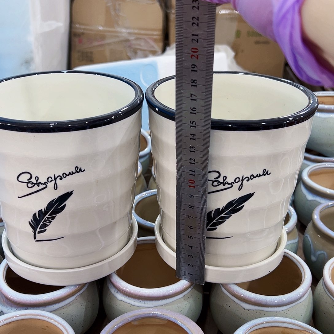 有孔外贸尾单陶瓷花盆凑单10米包邮