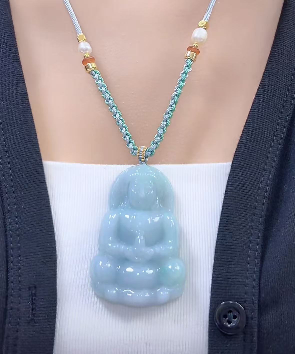 妹妹推荐翡翠A货观音（多样性发货发其一）宽37-40高55-57厚13送绳