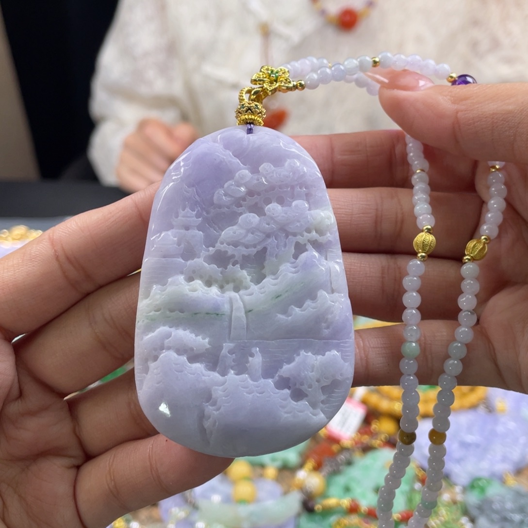 翡翠未镶嵌颈饰代编织