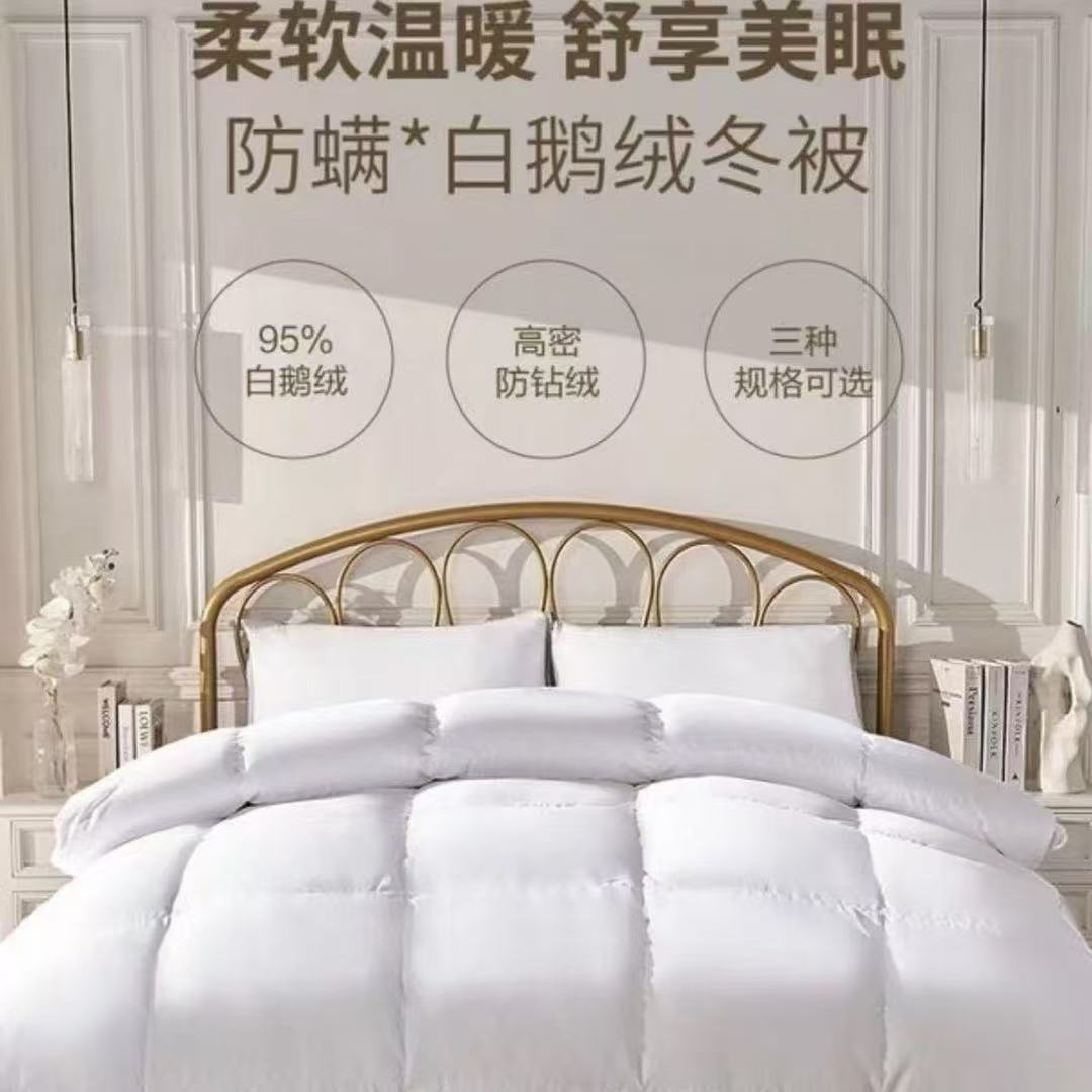 SM同款羽丝绒被白鹅绒丝绒被5.6斤2*2.3米