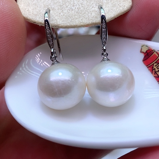 淡水珍珠耳饰银S925镶嵌