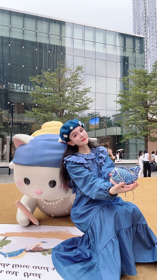 安霓王妃【牛仔也公主】设计师原创私服洗水牛仔显瘦大摆公主连衣裙