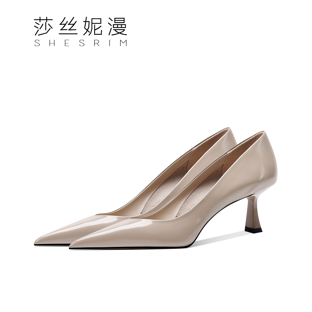 309-性感浅口单鞋真皮女鞋高级感高跟鞋女时尚尖头细跟职业风