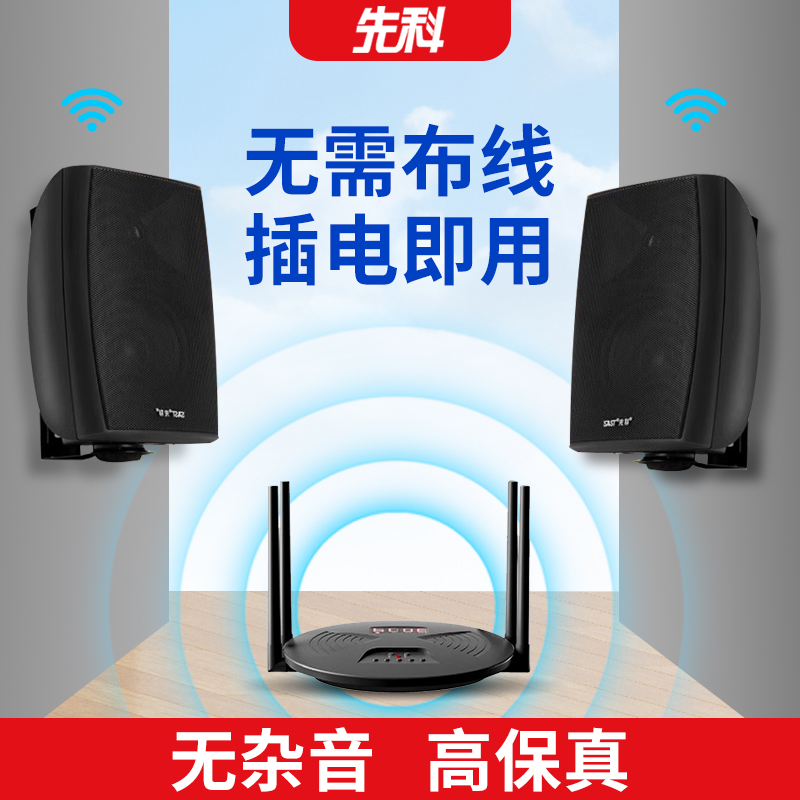 先科室内壁挂式音响无线蓝牙音箱挂墙重低音台球厅专用超市商用