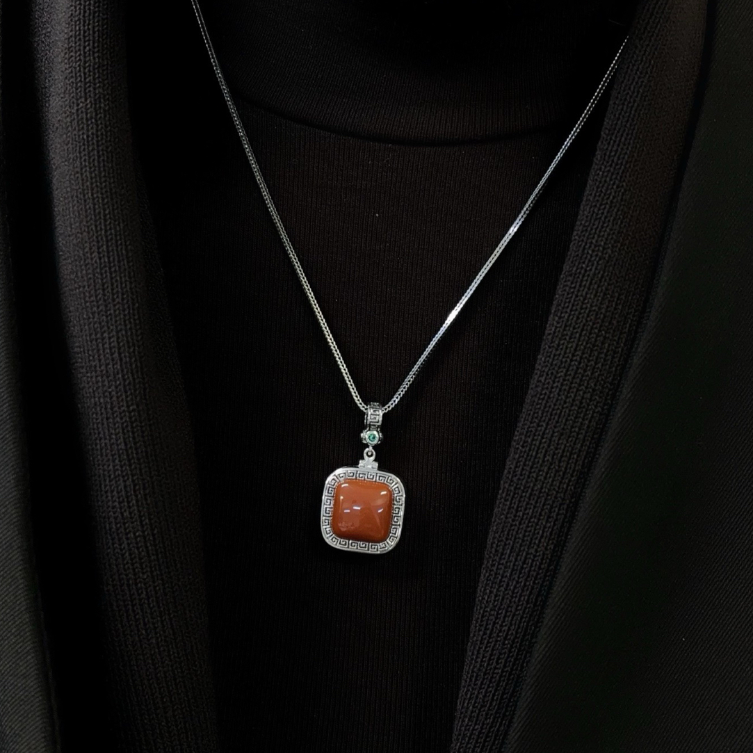 925银银制品 纯银民族风项链 