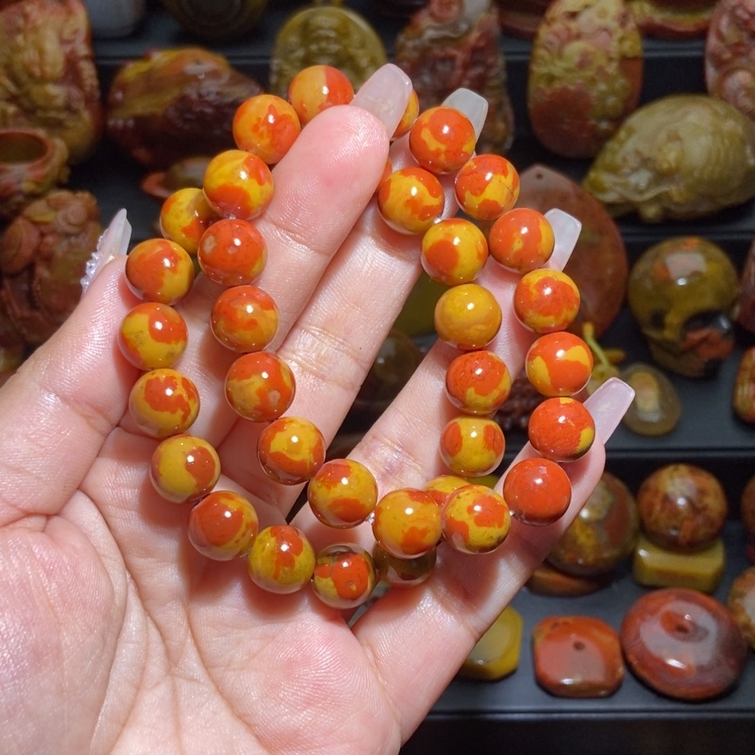 Q***哥玛瑙/玉髓未镶嵌战国红玛瑙手串