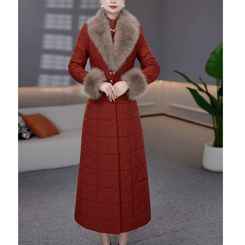 DBF-25B361MJ 新款加厚内胆夹棉大衣气质洋气妈妈装连衣裙 M-5XL