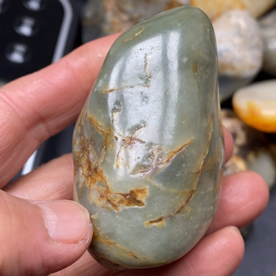 和田玉挂件银S925镀金镶嵌