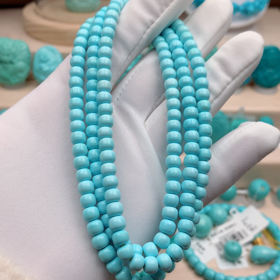 绿松石珠宝奇石未镶嵌5mm