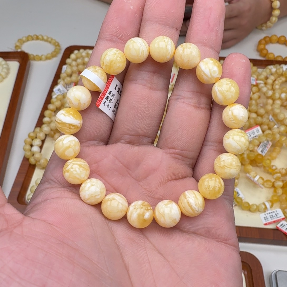蜜蜡未镶嵌手链蜜蜡手串