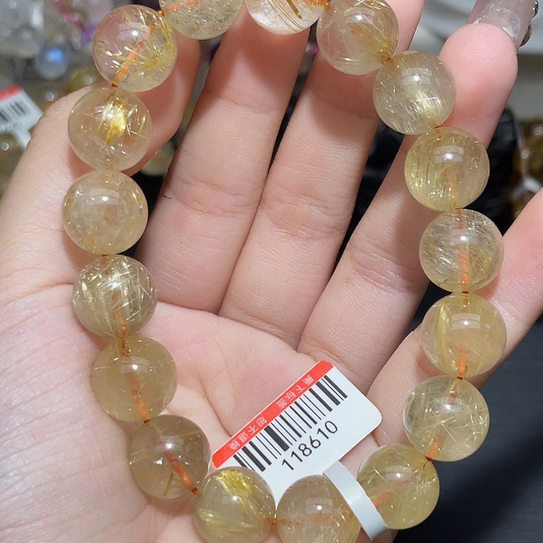 水晶手链未镶嵌金发晶12+