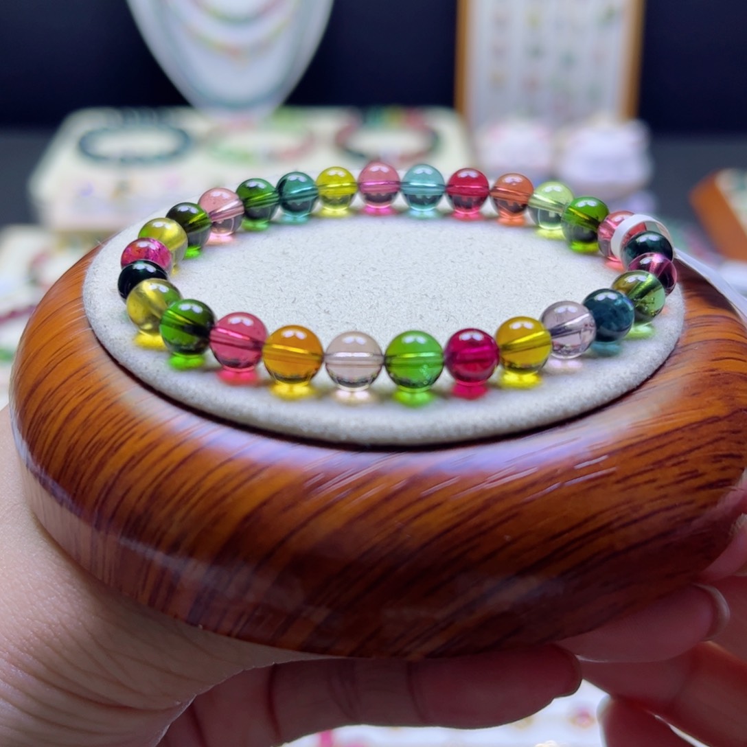 碧玺手链未镶嵌糖果6.6mm