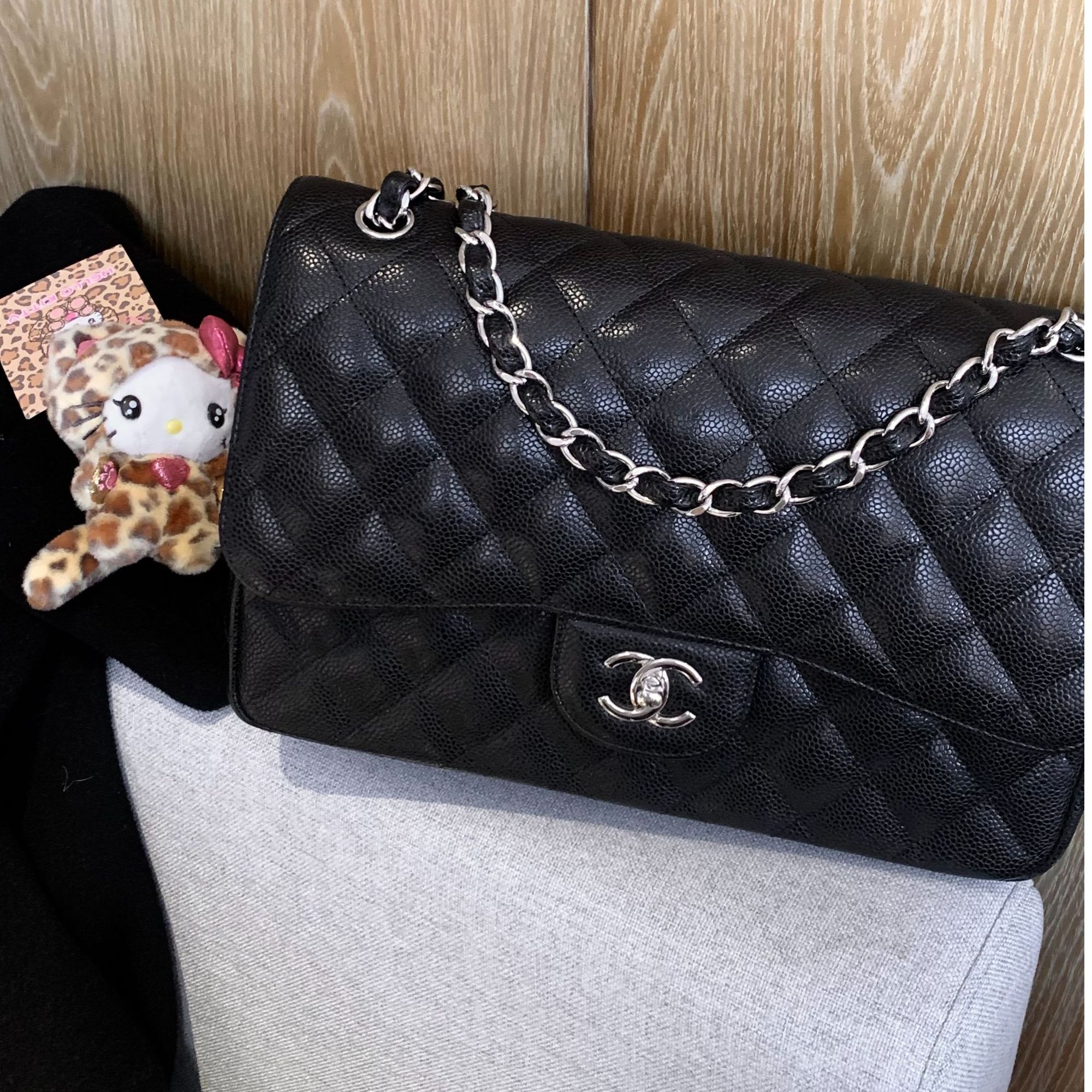 95新 Chanel/香奈儿 代卖服务！黑银鱼子酱jumbo包  18487578