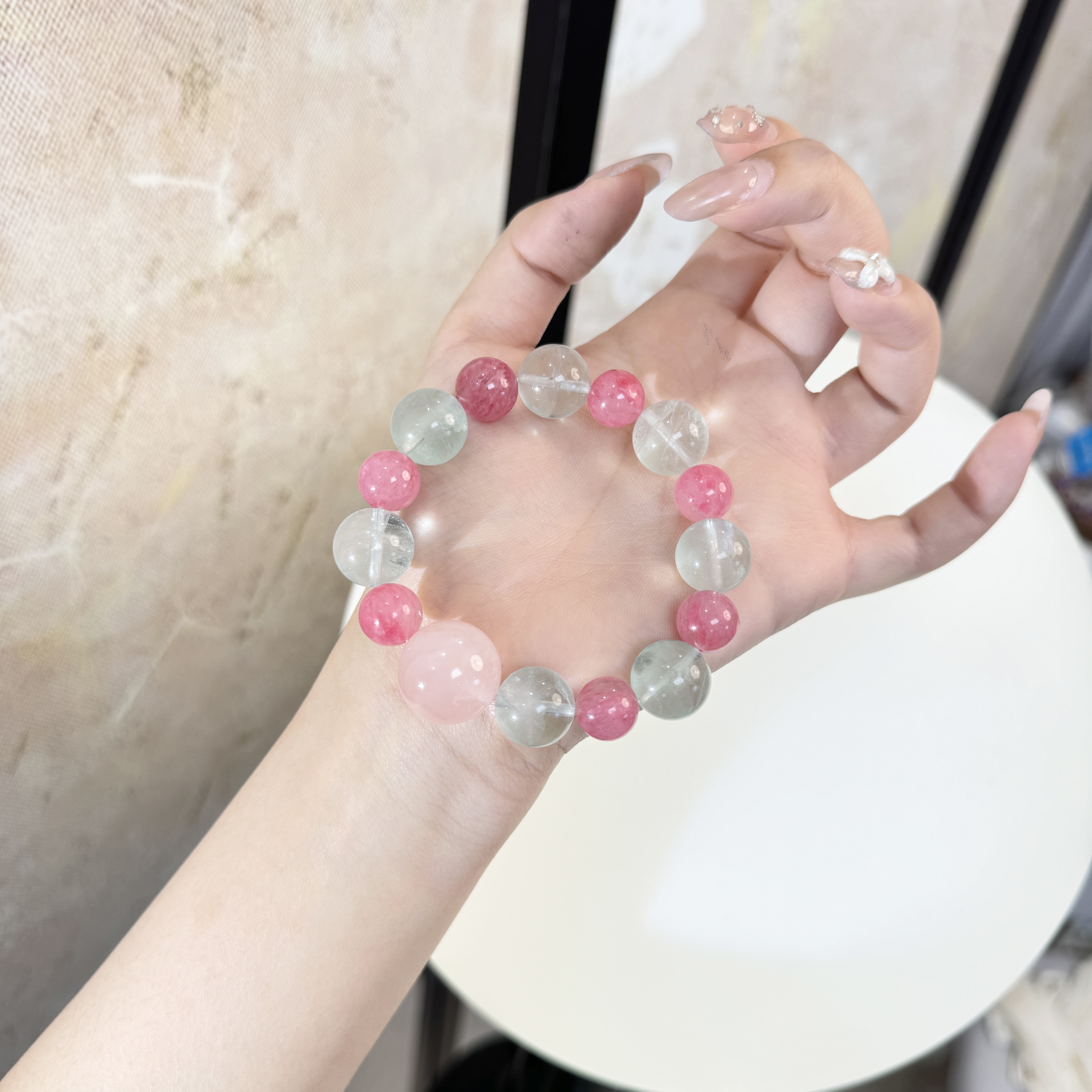 *春日繁花*绿萤石蔷薇辉手串