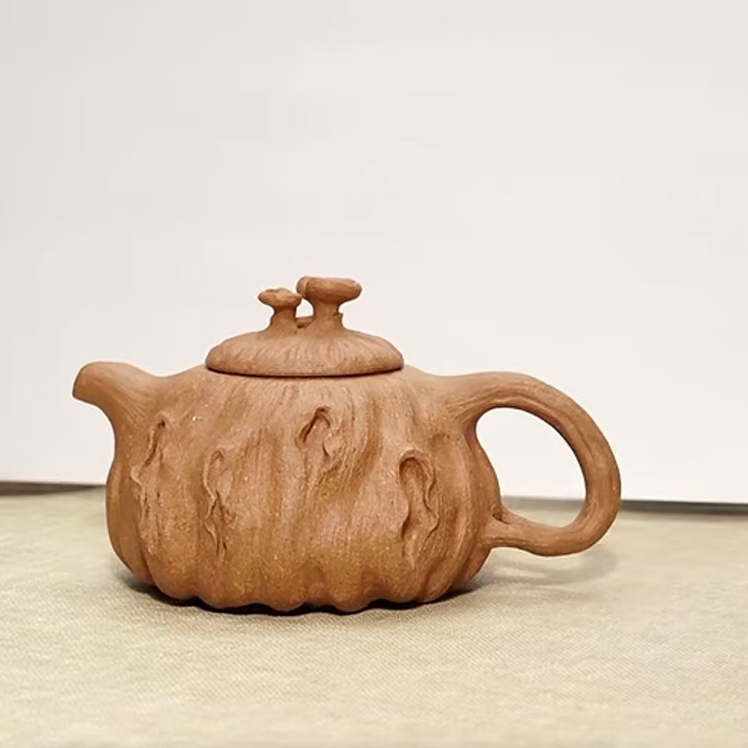 【供春壶】黄龙山原矿青降坡40目零添加半手工制作容量250㏄