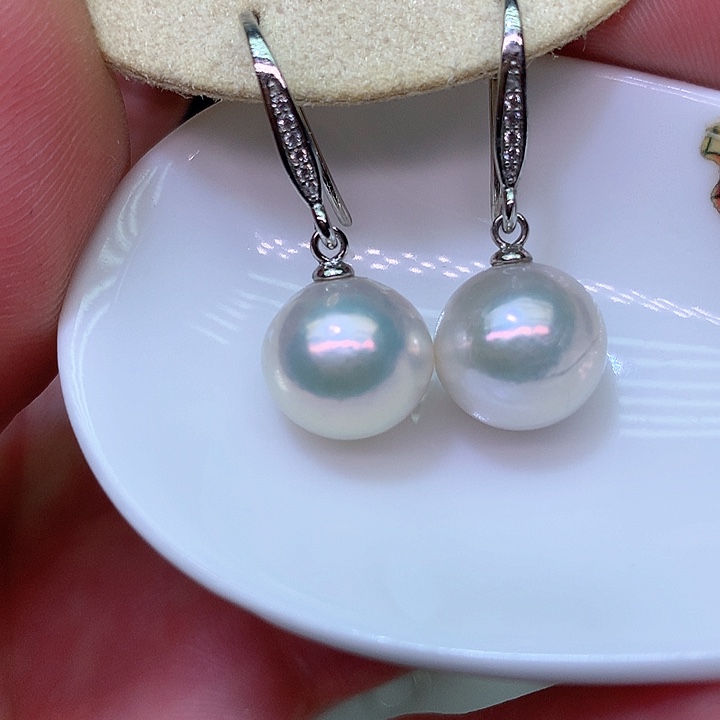 银S925镶嵌耳饰淡水珍珠