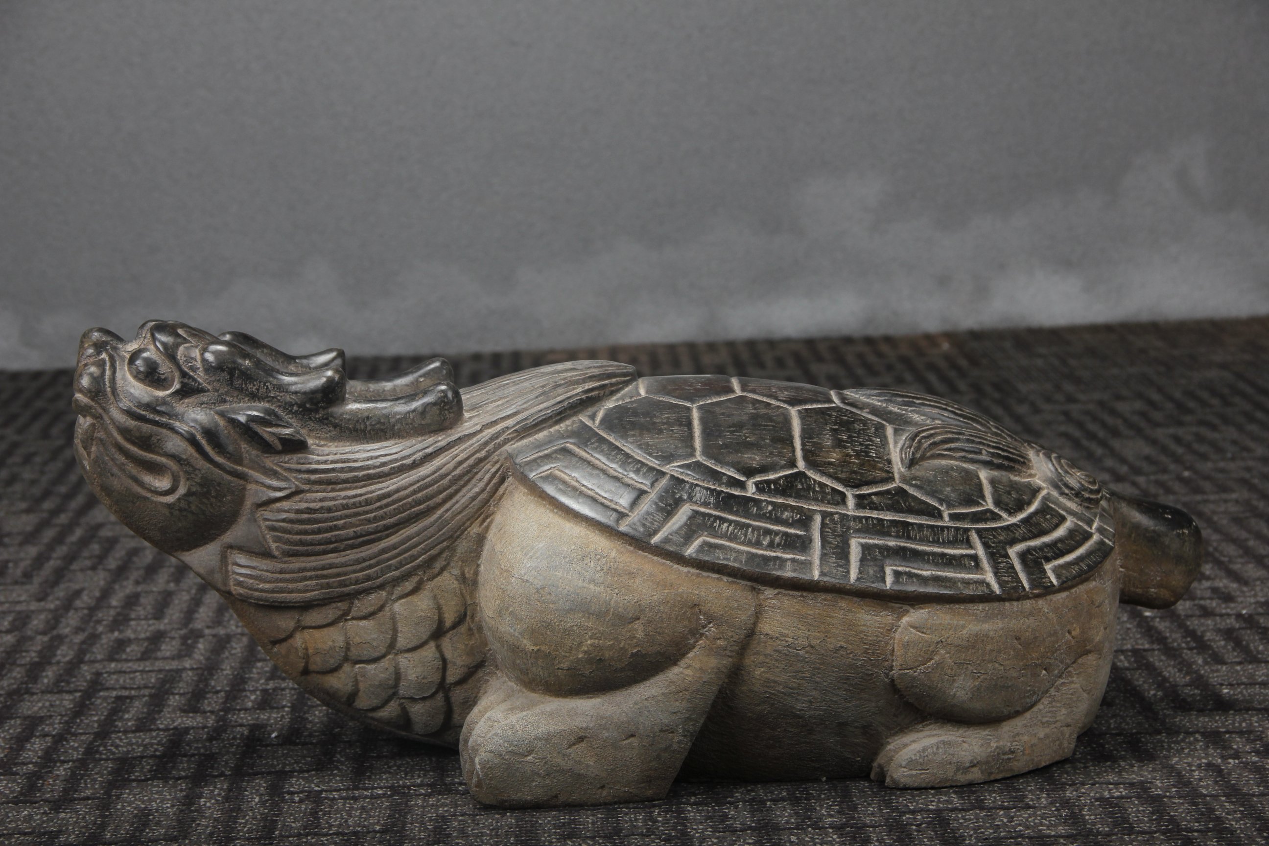 青石龙龟摆件长 70宽35高28包浆浑保存完整
