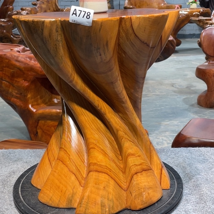 布***1香樟木实木小蛮腰凳子