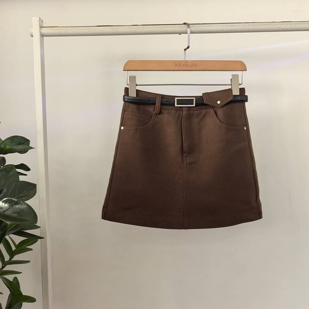 可依莱短裙高腰A字半身裙百搭秋冬时尚气质DD7T0601