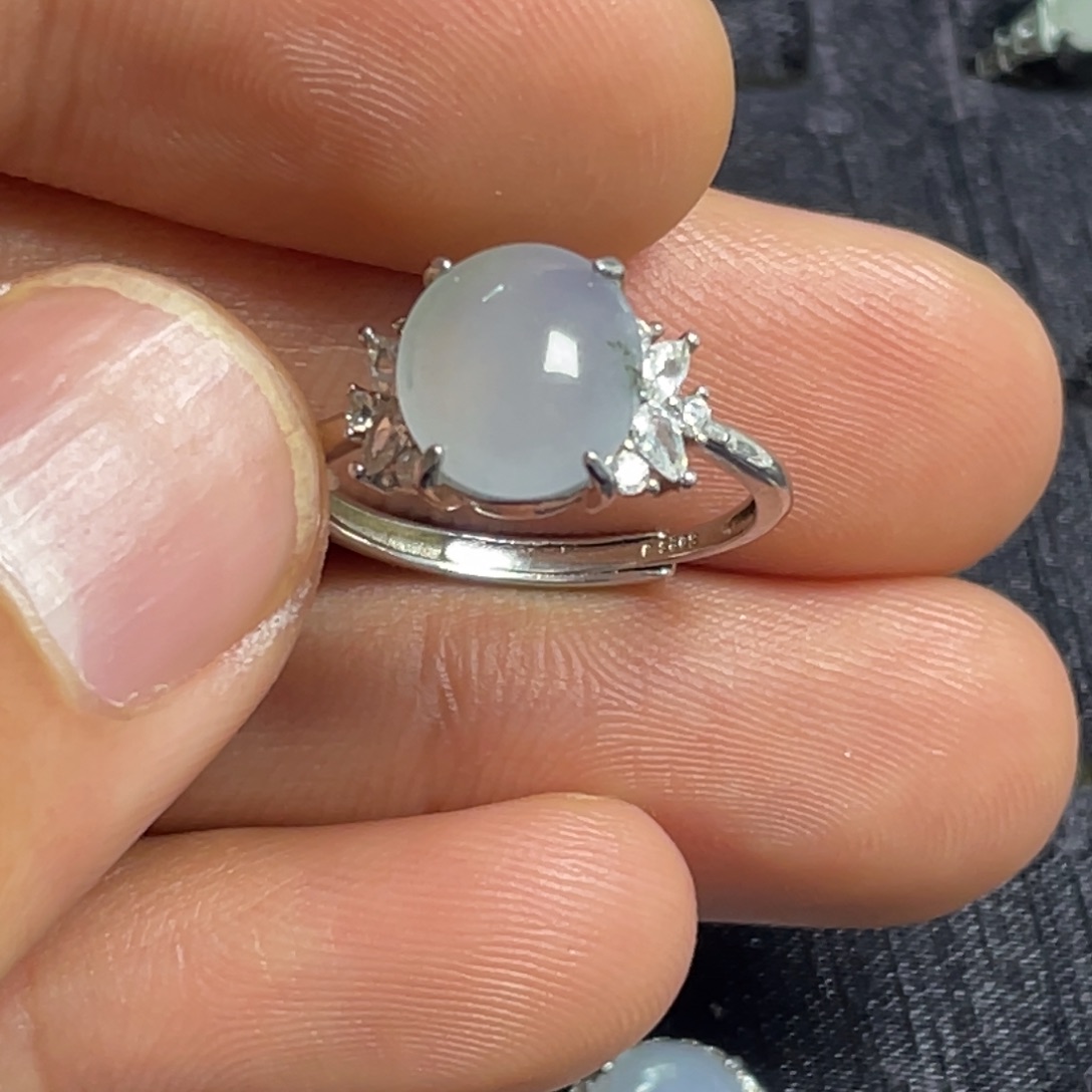 翡翠银S925镶嵌戒指