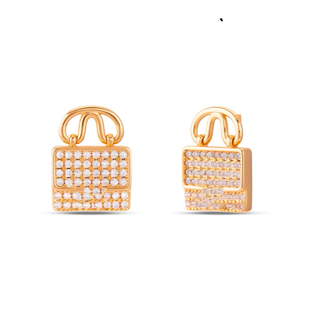 铜合金合成锆石耳饰 铜合金满钻耳饰银针R00141