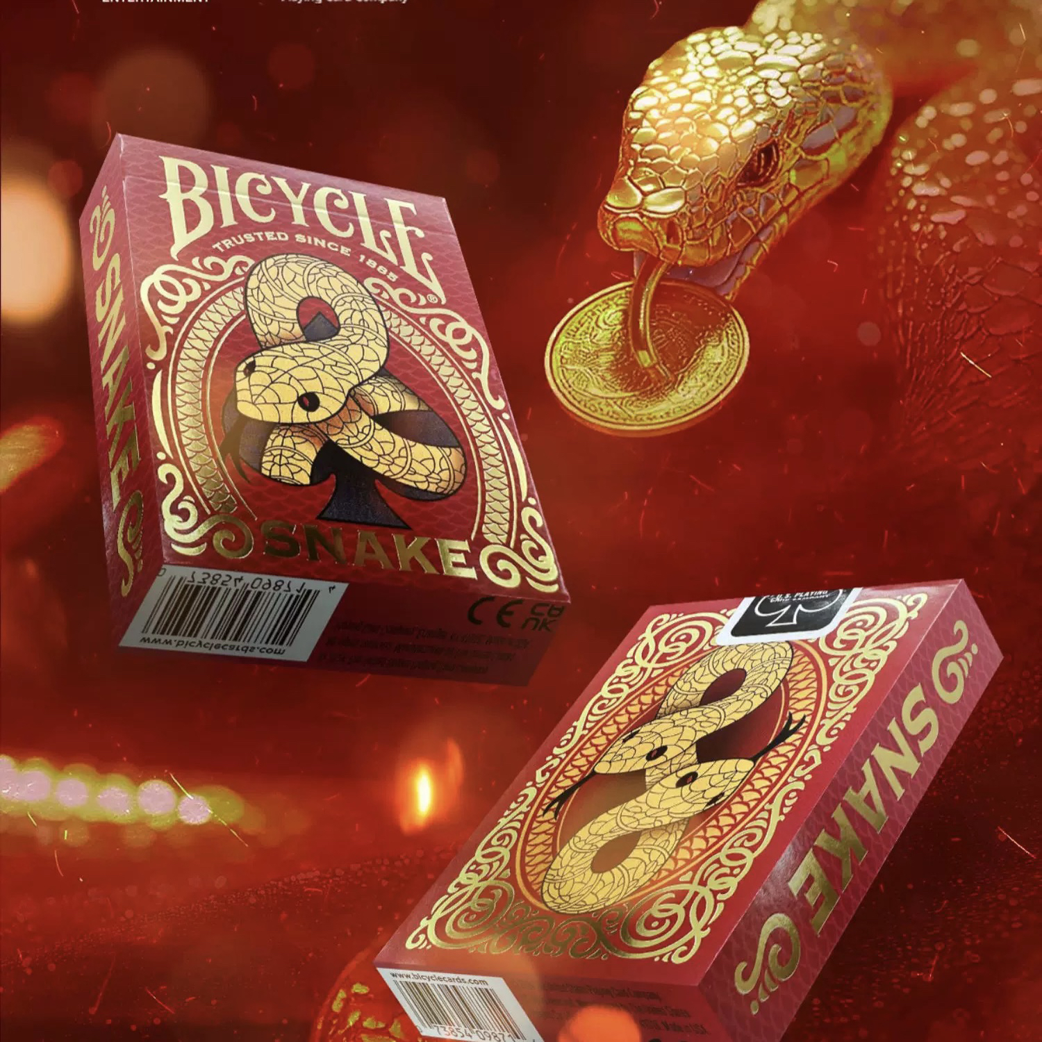 野猪校长Bicycle单车蛇年扑克牌花切魔术收藏高颜纸牌道具练习牌